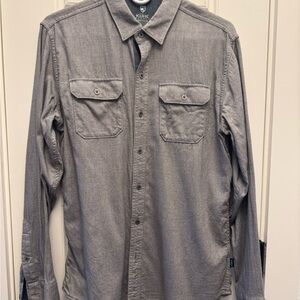 KÜHL Descendr Flannel Shirt Men’s Stone Gray Long Sleeve Button Up size Medium